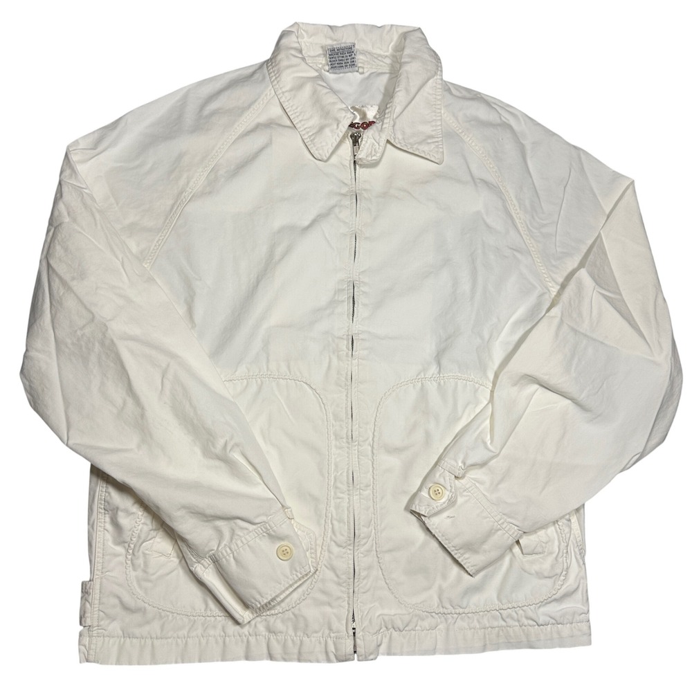 McGregor White Egyptian Cotton Harrington Jacket Mens Medium Full Zip 63001